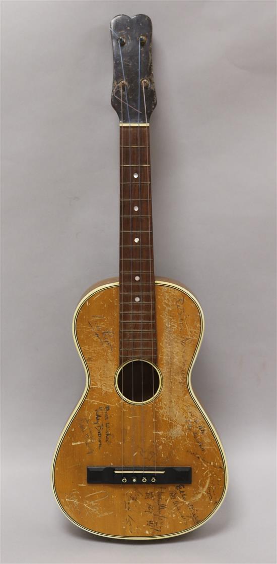 An early 20th century ukulele with musical signatures